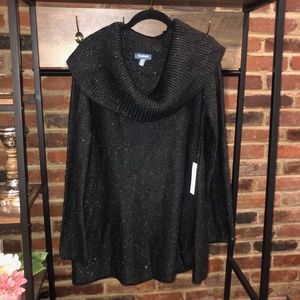 NWT ModCloth Black Glittery Flare Sweater - Sz L